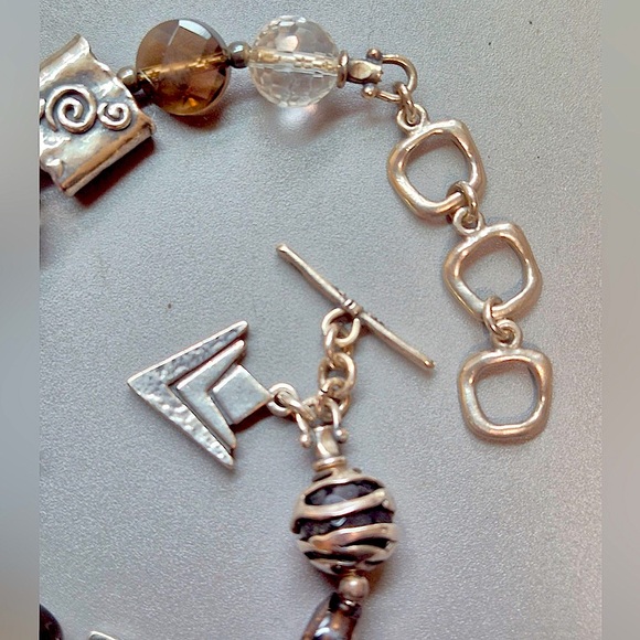 Silpada Vintage Sterling Crystal & Smokey Quartz Artistic Bracelet - Picture 5 of 8